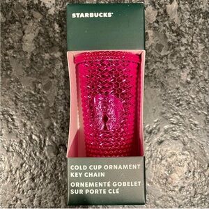 New Starbucks Ornament Holiday 2022 Sangria Studded Bling Cold Cup Christmas